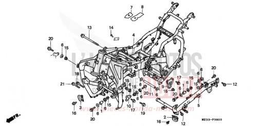 CARROSSERIE DE CHASSIS GL1500AP de 1993